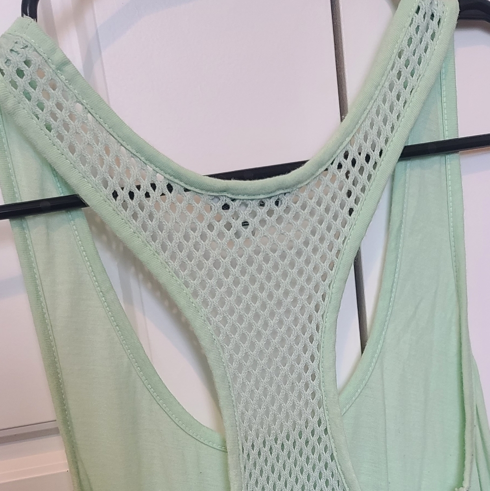 Express Racerback Mesh Back Tank in Mint - Picture 4 of 5